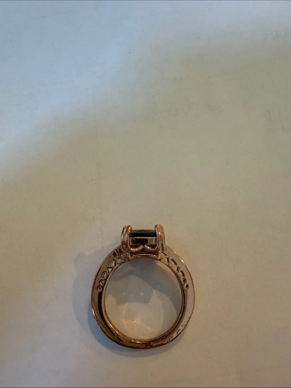 Rose Gold Ring with Black Rectangular Stone